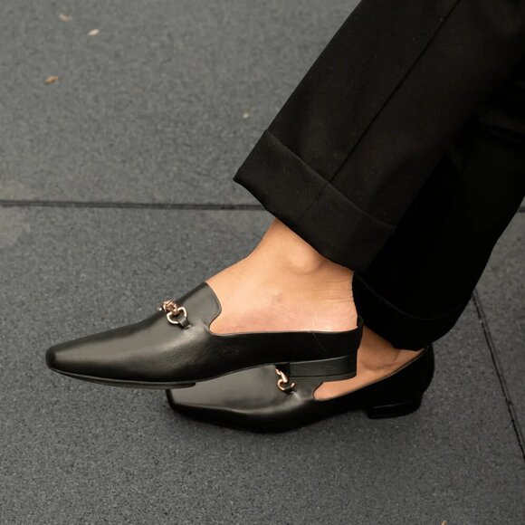 Scarlett Chase Leather Loafer Black Size 6.5 - Picture 12 of 12